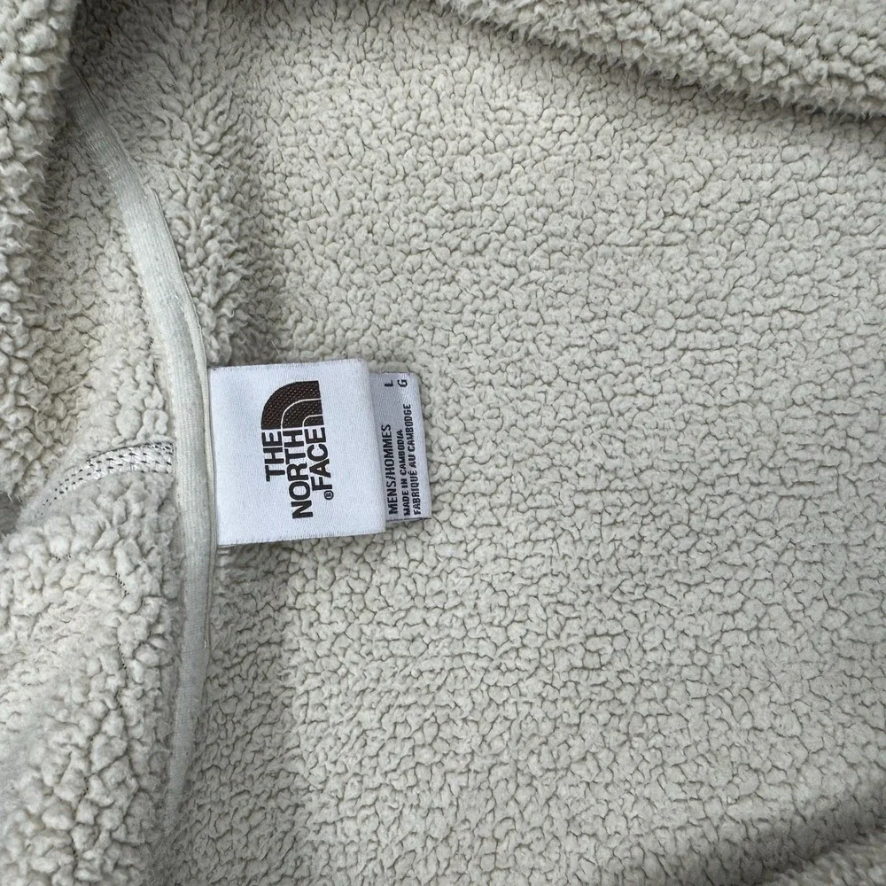 The North Face Sherpa Lined Full Zip Jacket Gray Blue Men's Sz L STAIN